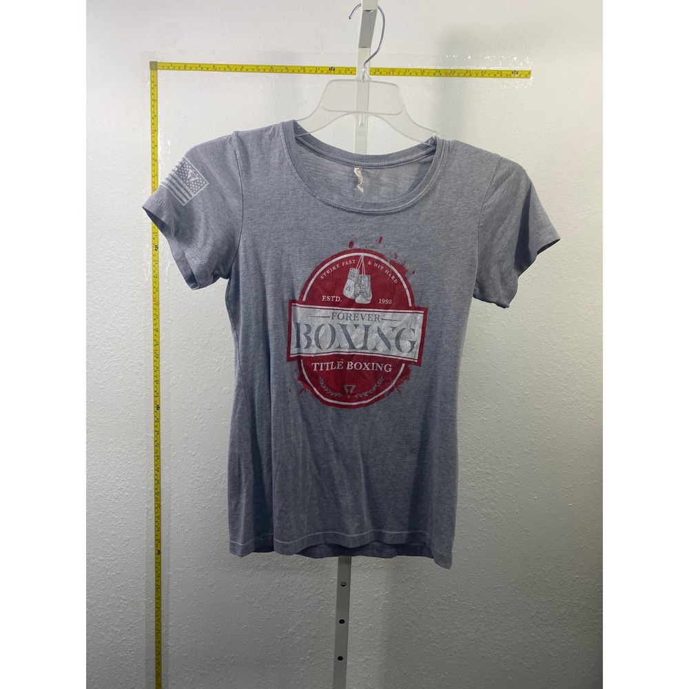 Title Boxing Forever Boxing Graphic T-Shirt Gray Heather Training Top Womens M